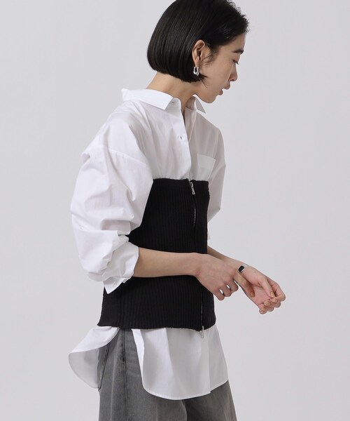 GALLEST（ギャレスト）の「◆カールヤーンジップビスチェ（ニット/セーター・レディース・ブラック/オフホワイト・38）」の10枚目の写真