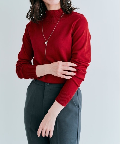 kirakiraShop(キラキラショップ)の「ハイネック ベーシック ハイゲージ ニット トップス(ニット/セーター・レディース・ブラック/アイボリー/レッド/グリーン/ネイビー/グリーン系/ピンク系/ブルー系/ラベンダー/クリーム/グリーン系1・FREE)」の11枚目の写真