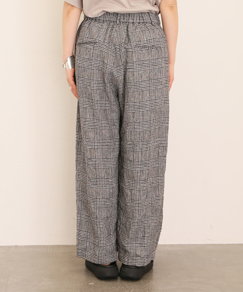 ジャーナルスタンダードラックス | リネンチェック タックパンツ JOURNAL STANDARD LUXE（ジャーナルスタンダード ラックス）の