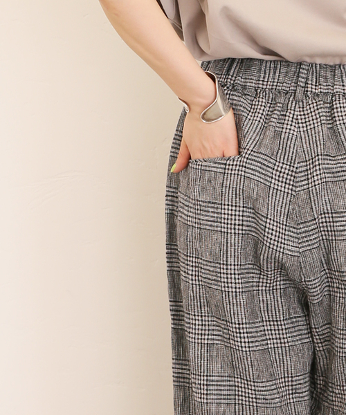 ジャーナルスタンダードラックス | リネンチェック タックパンツ JOURNAL STANDARD LUXE（ジャーナルスタンダード ラックス）の