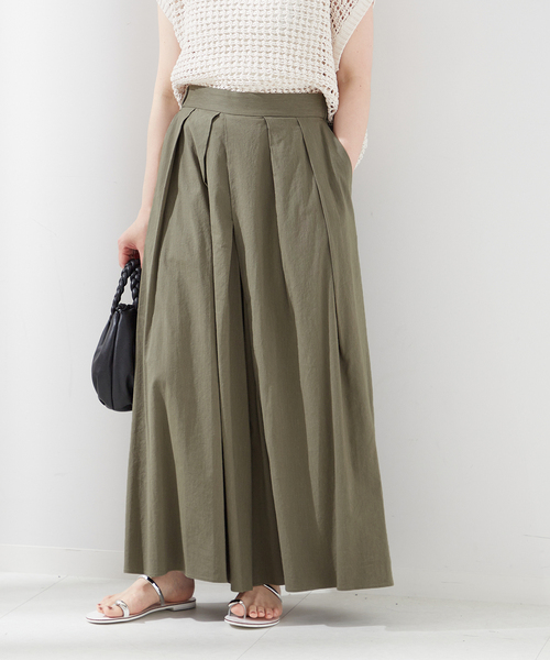 journal standard L'essage（ジャーナルスタンダードレサージュ）の「《追加2》コットンリネンキュロットパンツ（その他パンツ・レディース・ブルー/カーキ/ブラック・FREE）」の2枚目の写真