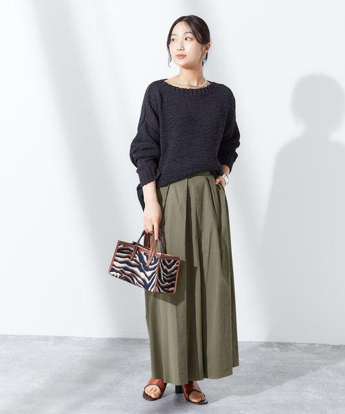 journal standard L'essage（ジャーナルスタンダードレサージュ）の「《追加2》コットンリネンキュロットパンツ（その他パンツ・レディース・ブルー/カーキ/ブラック・FREE）」の4枚目の写真