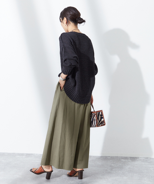 journal standard L'essage（ジャーナルスタンダードレサージュ）の「《追加2》コットンリネンキュロットパンツ（その他パンツ・レディース・ブルー/カーキ/ブラック・FREE）」の6枚目の写真