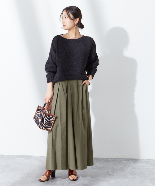 journal standard L'essage（ジャーナルスタンダードレサージュ）の「《追加2》コットンリネンキュロットパンツ（その他パンツ・レディース・ブルー/カーキ/ブラック・FREE）」の7枚目の写真