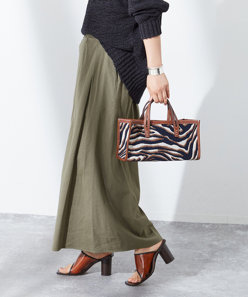 journal standard L'essage（ジャーナルスタンダードレサージュ）の「《追加2》コットンリネンキュロットパンツ（その他パンツ・レディース・ブルー/カーキ/ブラック・FREE）」の9枚目の写真