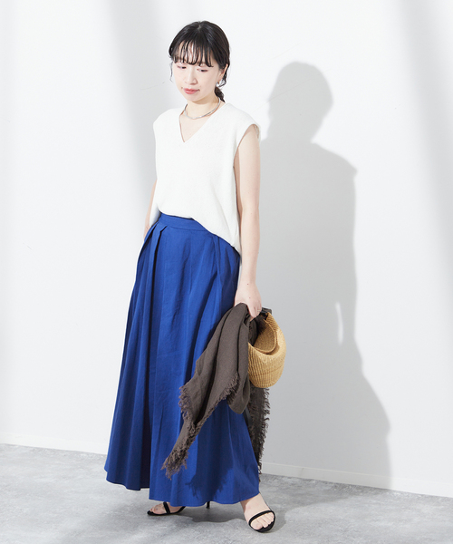 journal standard L'essage（ジャーナルスタンダードレサージュ）の「《追加2》コットンリネンキュロットパンツ（その他パンツ・レディース・ブルー/カーキ/ブラック・FREE）」の12枚目の写真