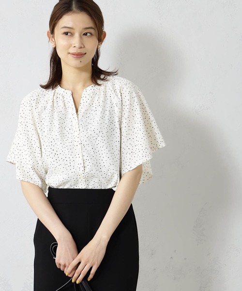 FOUND GOOD(ファウンドグッド)の「接触冷感・UV. 速乾・お手入れ簡単コタットスキッパーシャツ(シャツ/ブラウス・レディース・ブラック/ホワイト系5/ブラウン系5/グレー系/ブルー系/ブルー系1/グレー系1/ピンク系・L/M/S)」の3枚目の写真