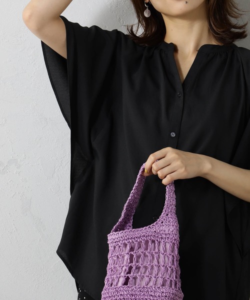 FOUND GOOD(ファウンドグッド)の「接触冷感・UV. 速乾・お手入れ簡単コタットスキッパーシャツ(シャツ/ブラウス・レディース・ブラック/ホワイト系5/ブラウン系5/グレー系/ブルー系/ブルー系1/グレー系1/ピンク系・L/M/S)」の15枚目の写真