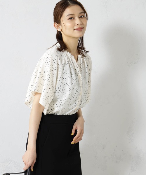 FOUND GOOD(ファウンドグッド)の「接触冷感・UV. 速乾・お手入れ簡単コタットスキッパーシャツ(シャツ/ブラウス・レディース・ブラック/ホワイト系5/ブラウン系5/グレー系/ブルー系/ブルー系1/グレー系1/ピンク系・L/M/S)」の18枚目の写真