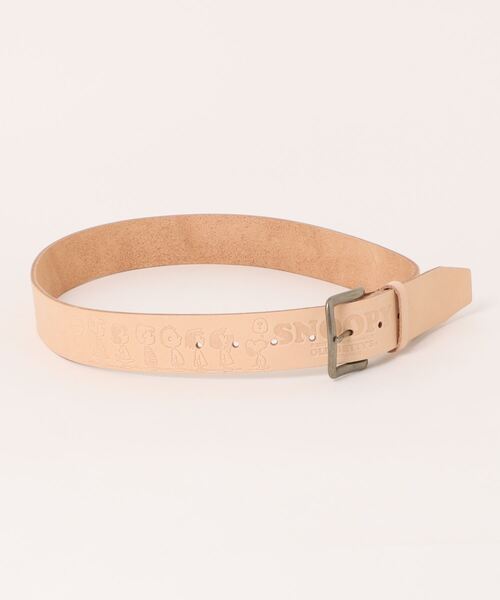 SNOOPY×OLD BETTY'S（スヌーピーカケルオールドベティーズ）の「【日本製】スヌーピー 【SNOOPY】 Embossed Leather Belt(A-Friend柄)（ベルト・レディース・ブラック/ナチュラル/ブラウン/キャメル・FREE）」の7枚目の写真