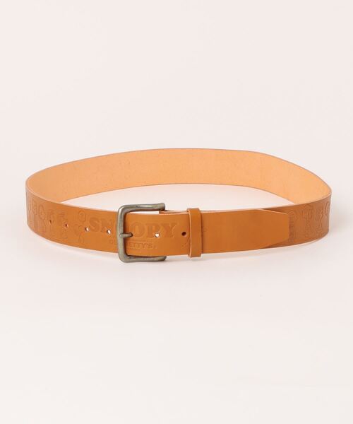SNOOPY×OLD BETTY'S（スヌーピーカケルオールドベティーズ）の「【日本製】スヌーピー 【SNOOPY】 Embossed Leather Belt(A-Friend柄)（ベルト・レディース・ブラック/ナチュラル/ブラウン/キャメル・FREE）」の4枚目の写真