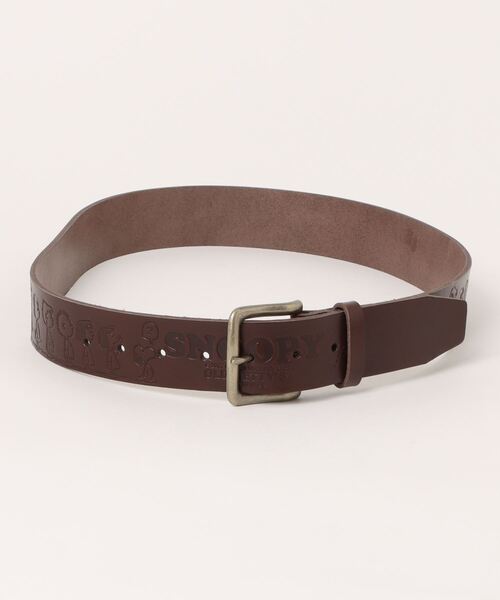 SNOOPY×OLD BETTY'S（スヌーピーカケルオールドベティーズ）の「【日本製】スヌーピー 【SNOOPY】 Embossed Leather Belt(A-Friend柄)（ベルト・レディース・ブラック/ナチュラル/ブラウン/キャメル・FREE）」の2枚目の写真
