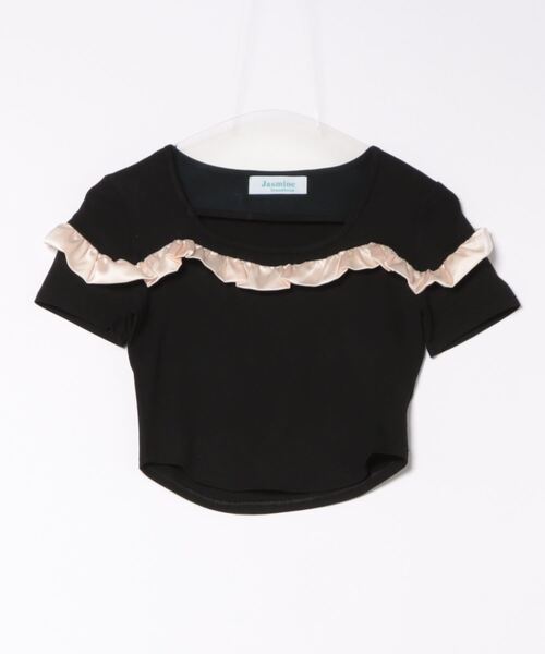 Jasmine Grandiflorum(ジャスミングランディフローラム)の「【Jasmine】フリルクロップド丈半袖Tシャツ (SS)(Tシャツ/カットソー・レディース・ブラック/ベージュ/ホワイト・FREE)」の18枚目の写真