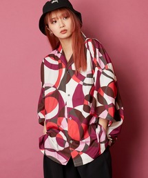 ビッグシルエット総柄開襟アロハシャツ