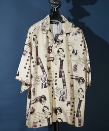 ビッグシルエット総柄開襟アロハシャツ