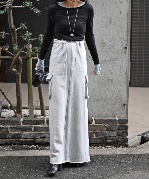 Marient(マリエント)の「スウェットハイウエストカーゴSK(スカート・レディース・グレー・FREE)」の15枚目の写真