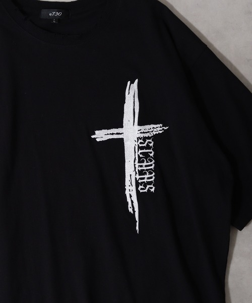 RE730（アールイーセブンサーティー）の「RE730 ダメージTシャツ（Tシャツ/カットソー・メンズ・ブラック系1/ブラック・M/XL/L）」の10枚目の写真