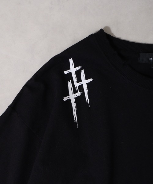 RE730（アールイーセブンサーティー）の「RE730 ダメージTシャツ（Tシャツ/カットソー・メンズ・ブラック系1/ブラック・M/XL/L）」の15枚目の写真