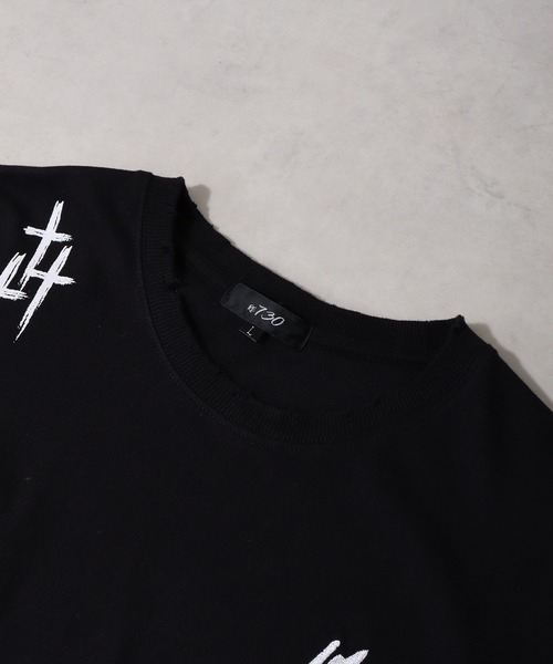 RE730（アールイーセブンサーティー）の「RE730 ダメージTシャツ（Tシャツ/カットソー・メンズ・ブラック系1/ブラック・M/XL/L）」の9枚目の写真