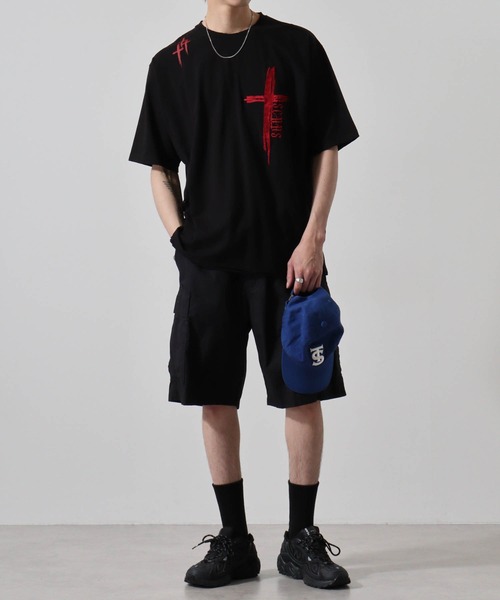 RE730（アールイーセブンサーティー）の「RE730 ダメージTシャツ（Tシャツ/カットソー・メンズ・ブラック系1/ブラック・M/XL/L）」の3枚目の写真