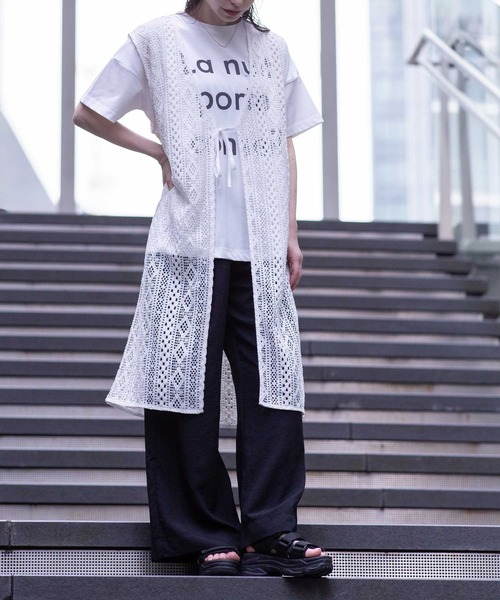 HusHusH（ハッシュアッシュ）の「HusHusH ハッシュアッシュ イージーワイドパンツ（その他パンツ・レディース・キャメル/ブラック・M/L）」の4枚目の写真