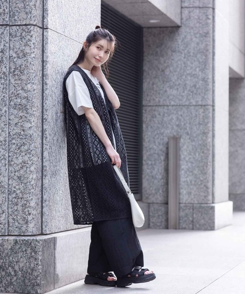 HusHusH（ハッシュアッシュ）の「HusHusH ハッシュアッシュ イージーワイドパンツ（その他パンツ・レディース・キャメル/ブラック・M/L）」の3枚目の写真