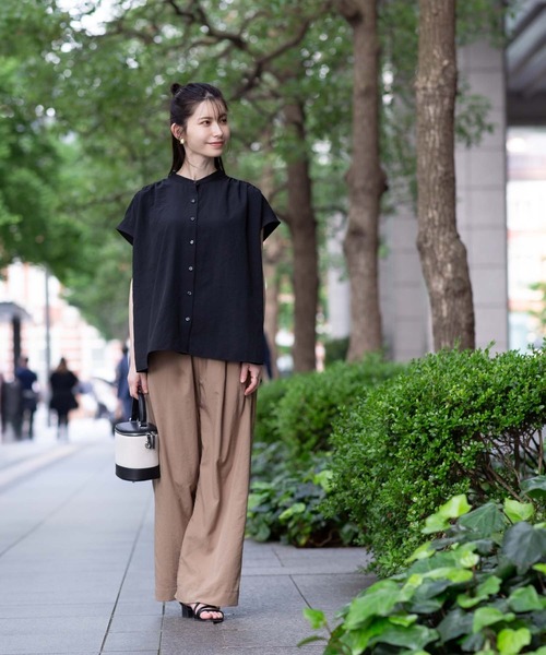 HusHusH（ハッシュアッシュ）の「HusHusH ハッシュアッシュ イージーワイドパンツ（その他パンツ・レディース・キャメル/ブラック・M/L）」の7枚目の写真