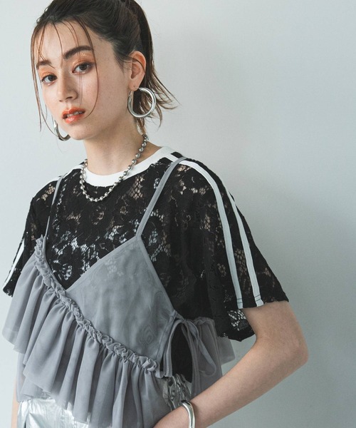 bohmal（ボマール）の「スリーブラインレースTシャツ（Tシャツ/カットソー・レディース・ブラック/ホワイト・FREE）」の16枚目の写真
