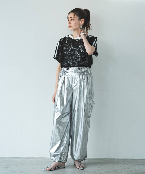 bohmal（ボマール）の「スリーブラインレースTシャツ（Tシャツ/カットソー・レディース・ブラック/ホワイト・FREE）」の15枚目の写真