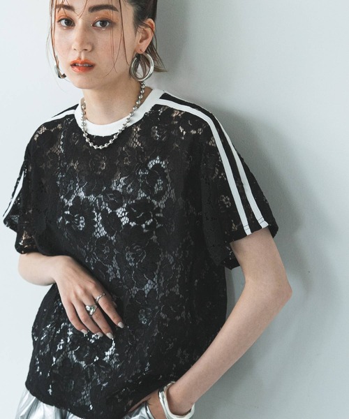 bohmal（ボマール）の「スリーブラインレースTシャツ（Tシャツ/カットソー・レディース・ブラック/ホワイト・FREE）」の14枚目の写真