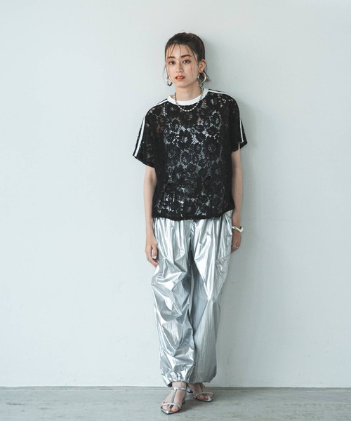 bohmal（ボマール）の「スリーブラインレースTシャツ（Tシャツ/カットソー・レディース・ブラック/ホワイト・FREE）」の9枚目の写真
