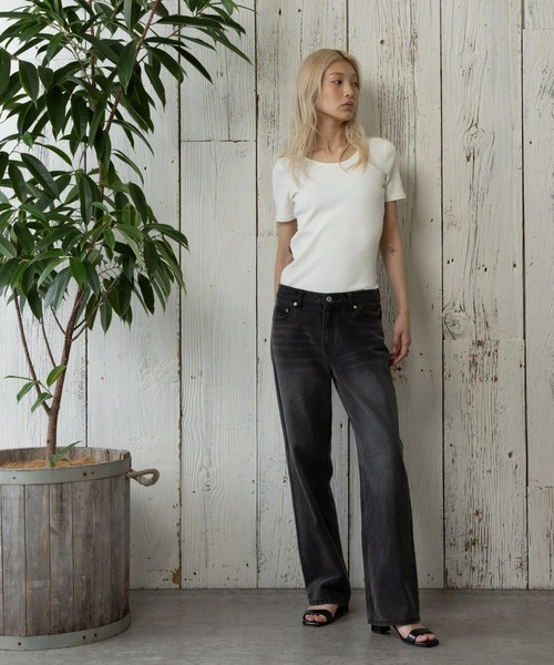 paradigm（パラダイム）の「コットンリブUネックカットソー半袖（Tシャツ/カットソー・レディース・ホワイト/ライトグレー/ブラック・SMALL/MEDIUM）」の17枚目の写真