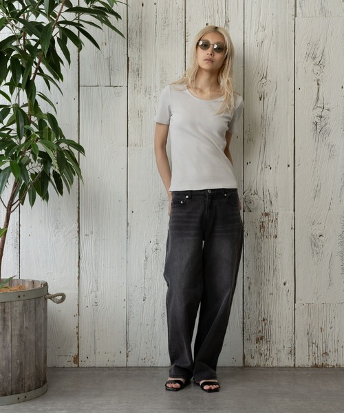 paradigm（パラダイム）の「コットンリブUネックカットソー半袖（Tシャツ/カットソー・レディース・ホワイト/ライトグレー/ブラック・SMALL/MEDIUM）」の22枚目の写真