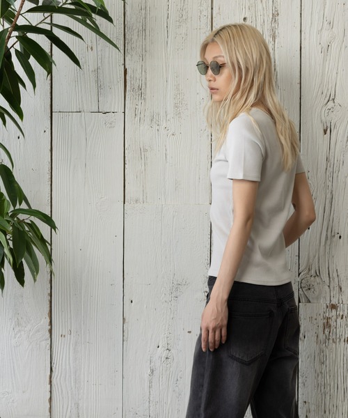 paradigm（パラダイム）の「コットンリブUネックカットソー半袖（Tシャツ/カットソー・レディース・ホワイト/ライトグレー/ブラック・SMALL/MEDIUM）」の10枚目の写真