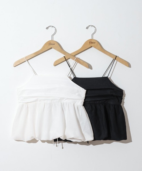 flower（フラワー）の「バルーンギャザービスチェ（キャミソール・レディース・ホワイト/ブラック・FREE）」の3枚目の写真