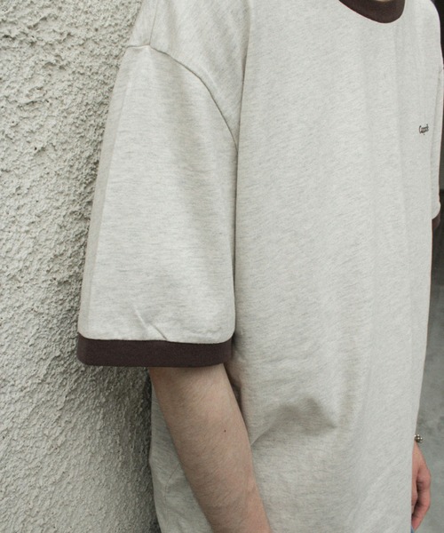 CAMPHOR WOOD(カンファーウッド)の「single stitch official logo ringer tee / シングルステッチリンガーTシャツ(Tシャツ/カットソー・メンズ・オートミール/杢グレー・MEDIUM/LARGE)」の6枚目の写真