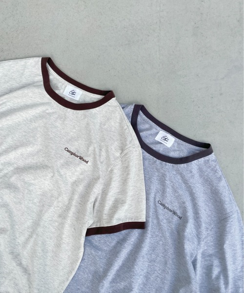 CAMPHOR WOOD(カンファーウッド)の「single stitch official logo ringer tee / シングルステッチリンガーTシャツ(Tシャツ/カットソー・メンズ・オートミール/杢グレー・MEDIUM/LARGE)」の16枚目の写真
