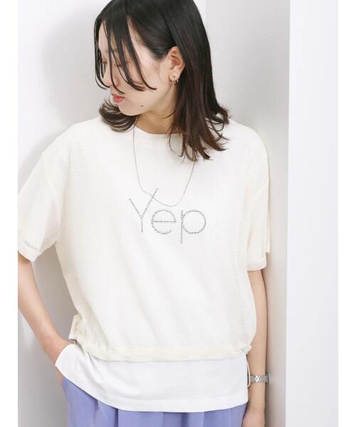 Samansa Mos2 blue（サマンサモスモスブルー）の「裾ドロストメッシュプルオーバー（Tシャツ/カットソー・レディース・ブラック/チャコールグレー/キナリ・F）」の12枚目の写真