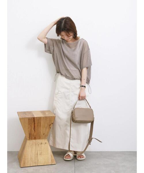 Samansa Mos2 blue（サマンサモスモスブルー）の「裾ドロストメッシュプルオーバー（Tシャツ/カットソー・レディース・ブラック/チャコールグレー/キナリ・F）」の19枚目の写真