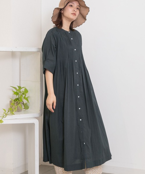 POU DOU DOU（プードゥドゥ）の「ピンタック使いワンピース（ワンピース・レディース・オフホワイト/ダークグレー/イエロー・3）」の17枚目の写真