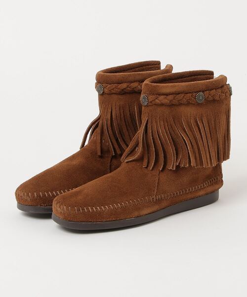 Minnetonka(ミネトンカ)の「【MINNETONKA】ハイ トップ バック ジッパー ブーツ HI TOP BACK ZIP BOOTS(ブーツ・レディース・ブラック/ライトブラウン/ダークブラウン/ブラウン/グレー・US5/US5.5/US6)」の4枚目の写真