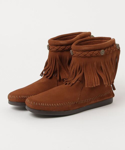 Minnetonka(ミネトンカ)の「【MINNETONKA】ハイ トップ バック ジッパー ブーツ HI TOP BACK ZIP BOOTS(ブーツ・レディース・ブラック/ライトブラウン/ダークブラウン/ブラウン/グレー・US5/US5.5/US6)」の5枚目の写真