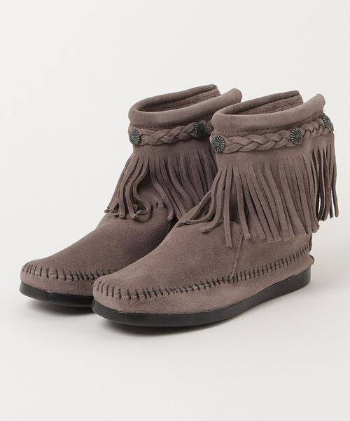 Minnetonka(ミネトンカ)の「【MINNETONKA】ハイ トップ バック ジッパー ブーツ HI TOP BACK ZIP BOOTS(ブーツ・レディース・ブラック/ライトブラウン/ダークブラウン/ブラウン/グレー・US5/US5.5/US6)」の3枚目の写真