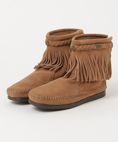 Minnetonka(ミネトンカ)の「【MINNETONKA】ハイ トップ バック ジッパー ブーツ HI TOP BACK ZIP BOOTS(ブーツ・レディース・ブラック/ライトブラウン/ダークブラウン/ブラウン/グレー・US5/US5.5/US6)」の1枚目の写真