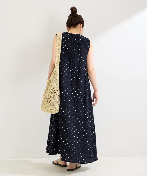 新品未使用◆B.C STOCK リネンレーヨンスリーブレスワンピース　ブラウンS リネンレーヨンスリーブレスワンピース（ワンピース）｜B.C