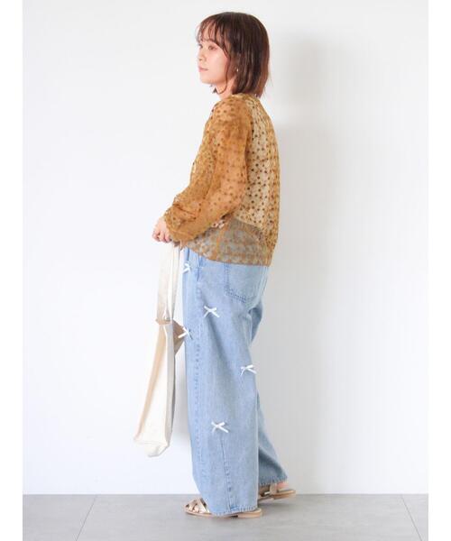 ehka sopo（エヘカソポ）の「クルーネックレースブラウス（シャツ/ブラウス・レディース・ブラック/グリーン/キナリ/キャメル/ピンク・F）」の22枚目の写真