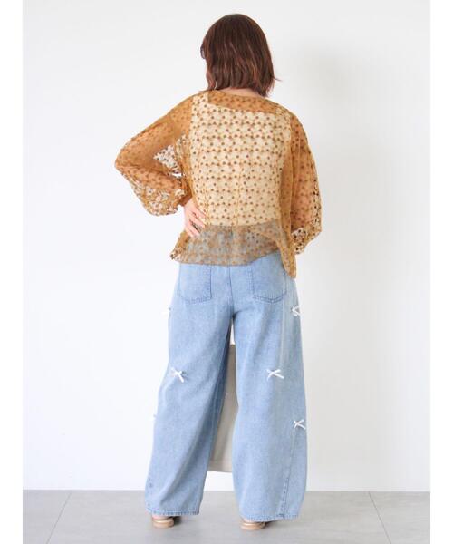 ehka sopo（エヘカソポ）の「クルーネックレースブラウス（シャツ/ブラウス・レディース・ブラック/グリーン/キナリ/キャメル/ピンク・F）」の21枚目の写真