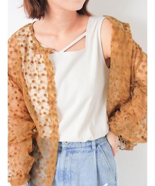 ehka sopo（エヘカソポ）の「クルーネックレースブラウス（シャツ/ブラウス・レディース・ブラック/グリーン/キナリ/キャメル/ピンク・F）」の20枚目の写真