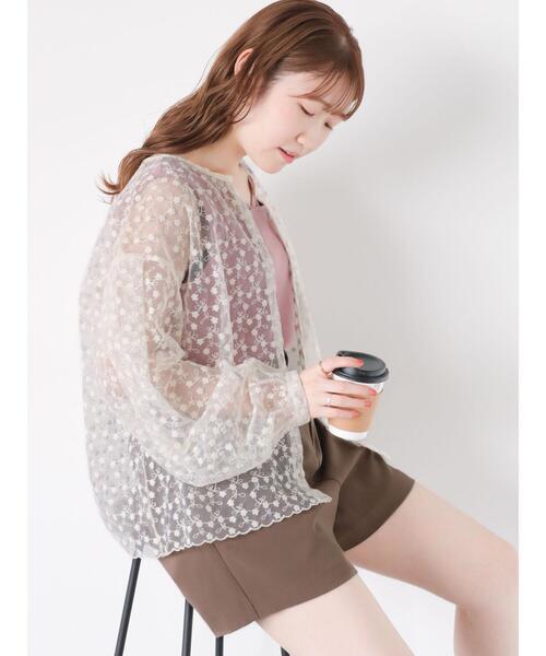 ehka sopo（エヘカソポ）の「クルーネックレースブラウス（シャツ/ブラウス・レディース・ブラック/グリーン/キナリ/キャメル/ピンク・F）」の18枚目の写真