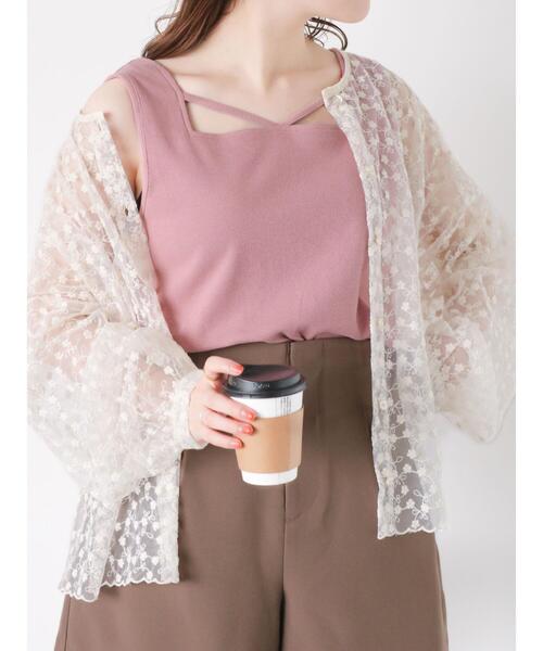 ehka sopo（エヘカソポ）の「クルーネックレースブラウス（シャツ/ブラウス・レディース・ブラック/グリーン/キナリ/キャメル/ピンク・F）」の16枚目の写真
